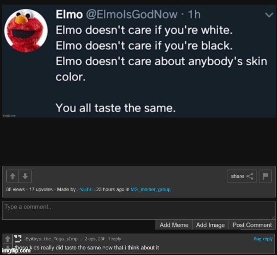 hol up | image tagged in elmo | made w/ Imgflip meme maker