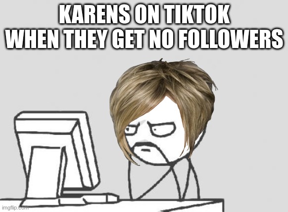 Computer Guy Meme | KARENS ON TIKTOK WHEN THEY GET NO FOLLOWERS | image tagged in memes,computer guy | made w/ Imgflip meme maker