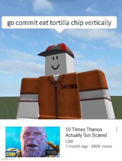 i have many questions | image tagged in roblox,thanos | made w/ Imgflip meme maker
