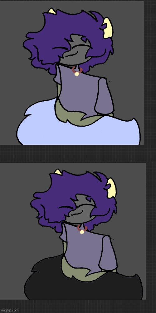 should her tail be like blue or black lmao :,)— | made w/ Imgflip meme maker