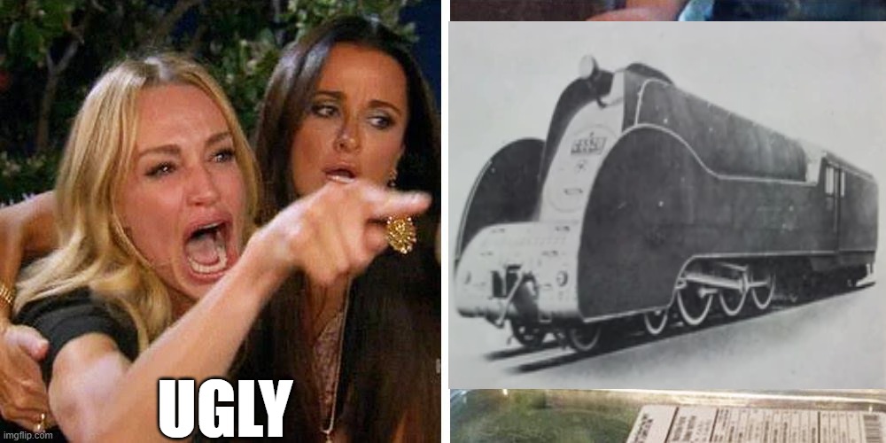 Ugly train | UGLY | image tagged in smudge the cat | made w/ Imgflip meme maker