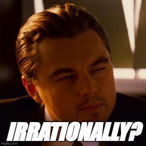 Leonardo Dicaprio | IRRATIONALLY? | image tagged in leonardo dicaprio | made w/ Imgflip meme maker