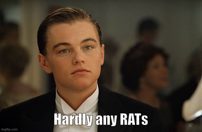 Hardly any RATs | Hardly any RATs | image tagged in leonardo dicaprio | made w/ Imgflip meme maker