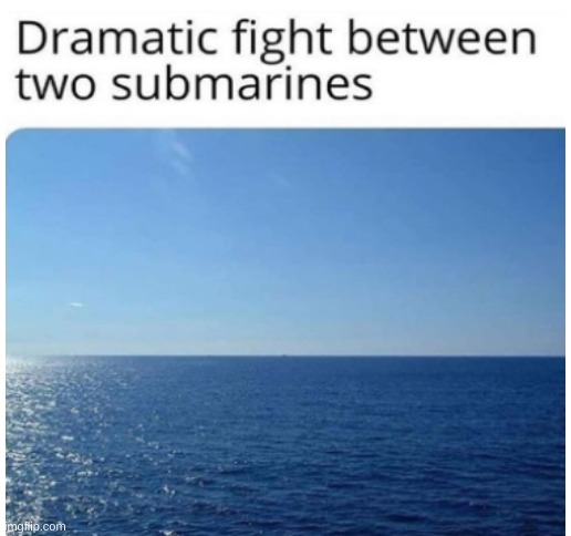 dramatic fight between 2 submarines | image tagged in blank white template | made w/ Imgflip meme maker