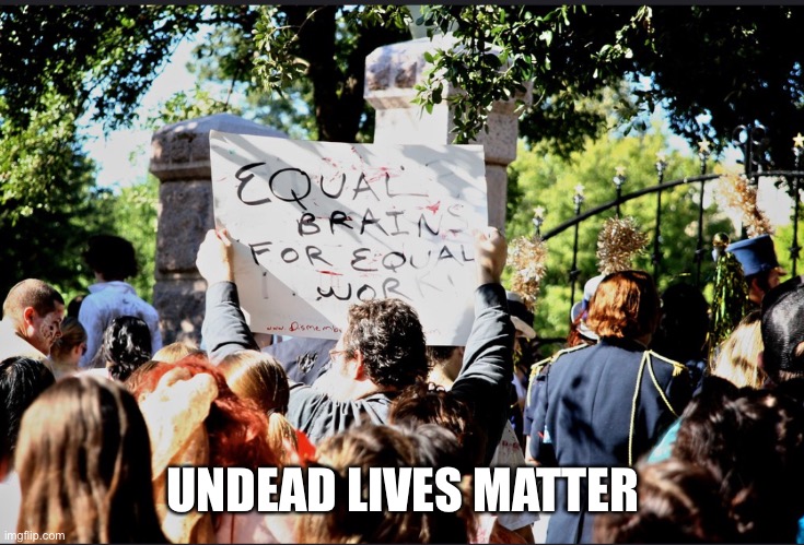 Undead yes Unperson no | UNDEAD LIVES MATTER | image tagged in zombies | made w/ Imgflip meme maker