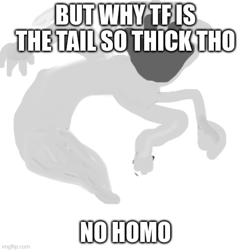 gvyu | BUT WHY TF IS THE TAIL SO THICK THO; NO HOMO | made w/ Imgflip meme maker