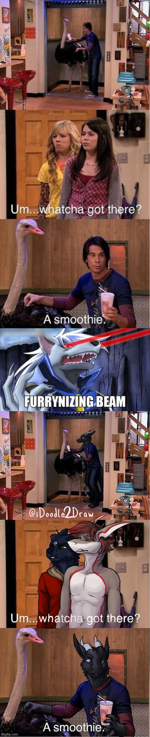 LONGEST FURRYNIZING BEAM MEME EVER! | image tagged in um watcha got there a smoothie,furrynizing beam,a smoothie,memes,funny,furry | made w/ Imgflip meme maker