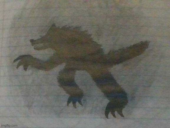 drawing of a werewolf in unleashed mode | image tagged in werewolf,super saiyan,lol | made w/ Imgflip meme maker