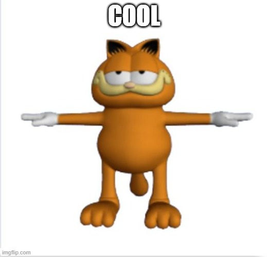 garfield t-pose | COOL | image tagged in garfield t-pose | made w/ Imgflip meme maker