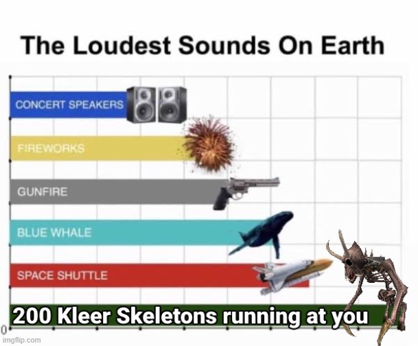 Serious Sam Kleer Skeleton groups are loud. | image tagged in serious sam,kleer,the loudest sounds on earth,kleer skeleton | made w/ Imgflip meme maker
