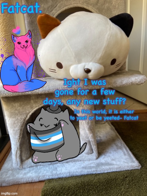 Fatcat’s template | Ight I was gone for a few days, any new stuff? | made w/ Imgflip meme maker