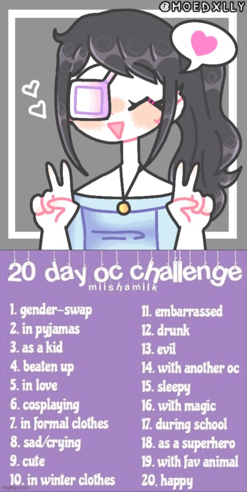 Mimic but cute | image tagged in 20 day oc challenge,cute | made w/ Imgflip meme maker