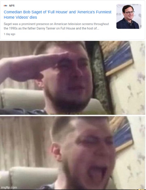 image tagged in crying salute | made w/ Imgflip meme maker