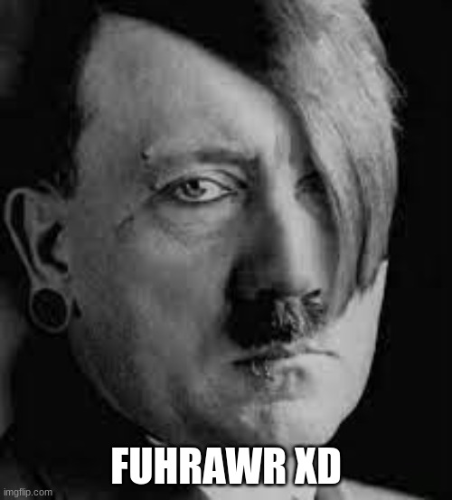 Fuhrawr xD | FUHRAWR XD | image tagged in hitler,emo,furry,so funny | made w/ Imgflip meme maker
