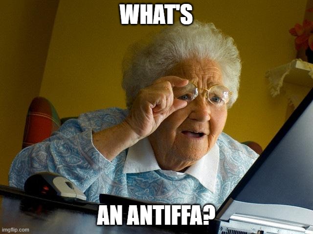 It's short for Ann Tiffany | WHAT'S; AN ANTIFFA? | image tagged in memes,grandma finds the internet | made w/ Imgflip meme maker