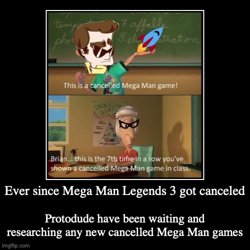Protodude's Interest in Canceled Mega Man Games | image tagged in funny,demotivationals,megaman | made w/ Imgflip demotivational maker