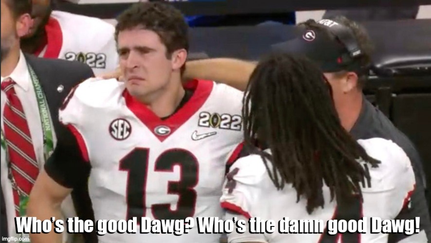 Who's the good dawg? Who's the damn good dawg! | image tagged in national champions,college football,georgia bulldogs | made w/ Imgflip meme maker