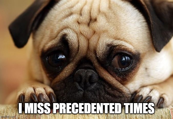 MISS YOU | I MISS PRECEDENTED TIMES | image tagged in miss you | made w/ Imgflip meme maker