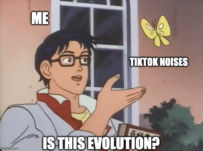 Is this a bird? | ME; TIKTOK NOISES; IS THIS EVOLUTION? | image tagged in is this a bird | made w/ Imgflip meme maker