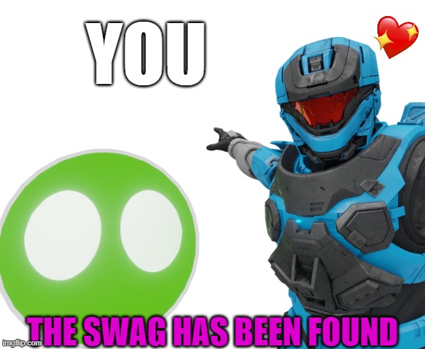 *pointing intensifies* | YOU; THE SWAG HAS BEEN FOUND | image tagged in halo infinite spartan and ai pointing,wholesome | made w/ Imgflip meme maker