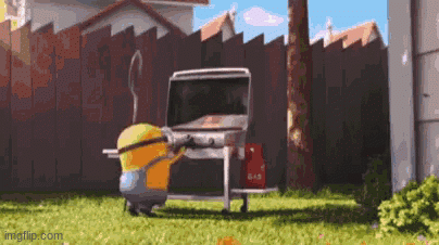 Explosion Minion | image tagged in gifs,two buttons | made w/ Imgflip images-to-gif maker