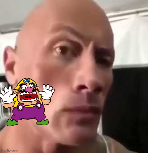 wario gets vine boomed to oblivion by the rock doing the funny thing.mp3 | image tagged in the rock eyebrows | made w/ Imgflip meme maker