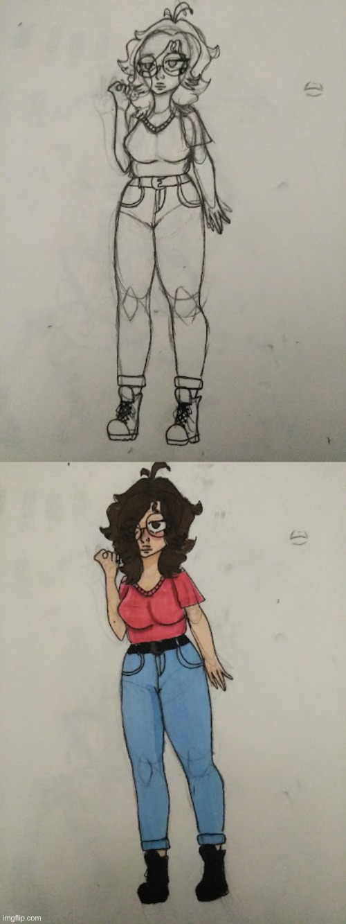 I made a plus-sized character and it actually looks like a person for once | image tagged in drawing | made w/ Imgflip meme maker