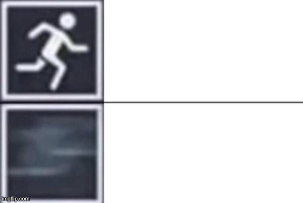 Blank walking sprinting comparison Blank Meme Template