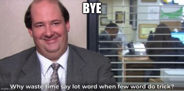 Why waste time say lot word | BYE | image tagged in why waste time say lot word | made w/ Imgflip meme maker