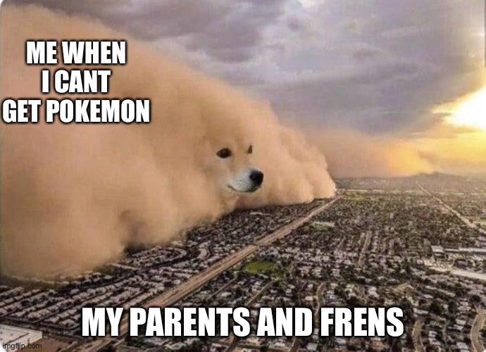 Me | ME WHEN I CANT GET POKEMON; MY PARENTS AND FRENS | image tagged in me | made w/ Imgflip meme maker