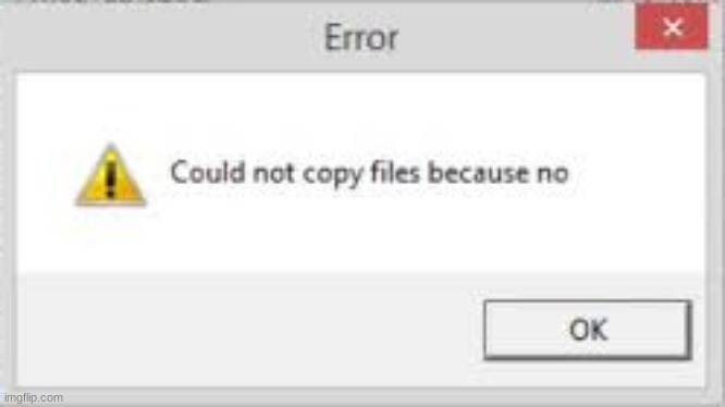 Could not copy files because no | image tagged in could not copy files because no | made w/ Imgflip meme maker