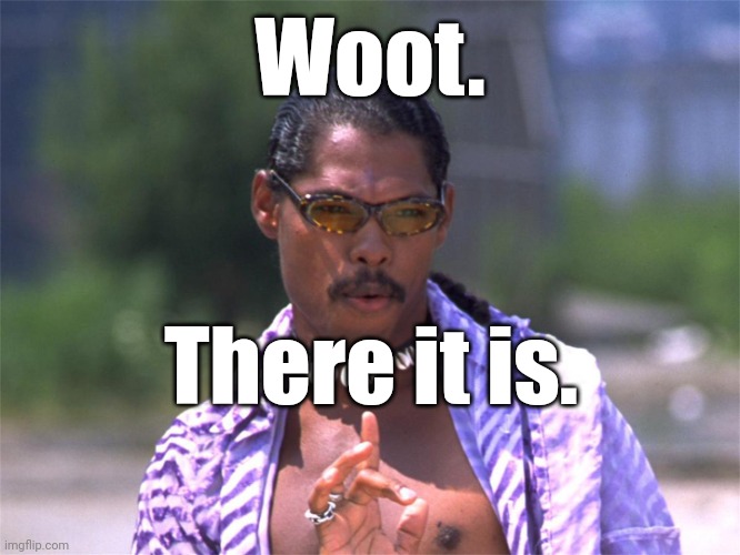 Pootie Tang say: | Woot. There it is. | image tagged in pootie tang say | made w/ Imgflip meme maker