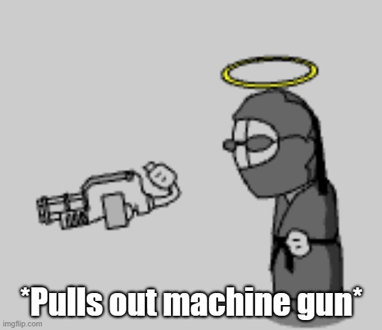 Madness Combat Skid Pulls Out Machine Gun Blank Meme Template