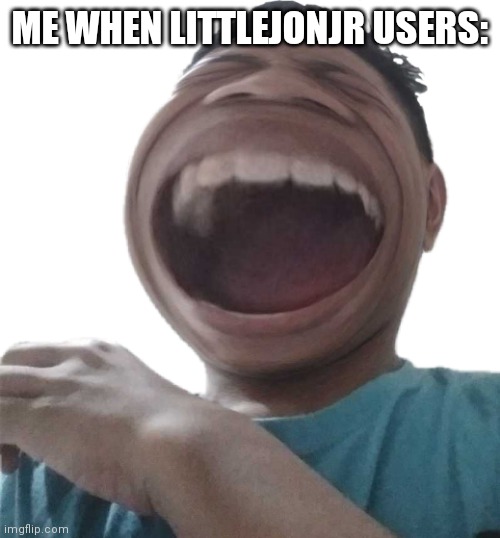 Ha | ME WHEN LITTLEJONJR USERS: | image tagged in ha | made w/ Imgflip meme maker