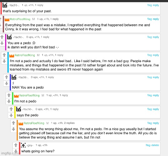 Some big ass fight is happening and idk if retro is a pedo.... | made w/ Imgflip meme maker