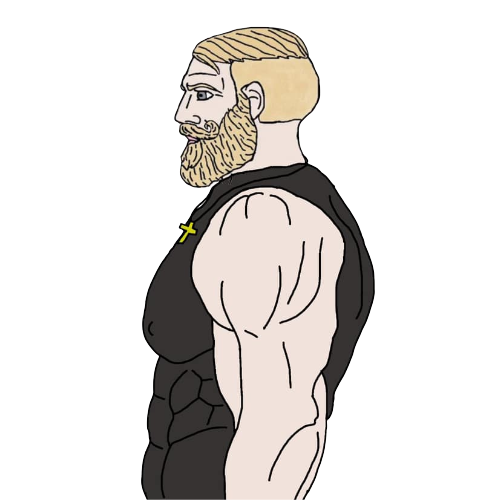 High Quality Chad muscular Blank Meme Template