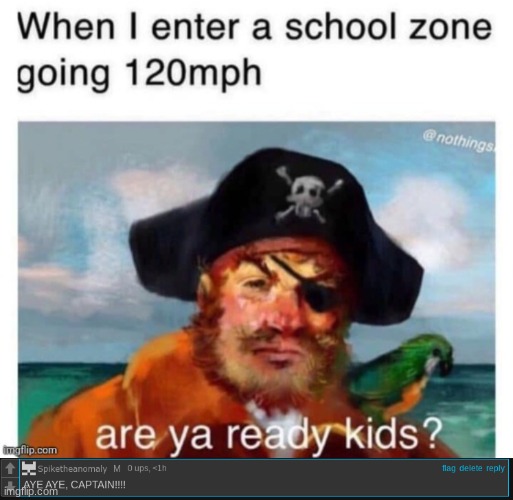 image tagged in aye aye captain | made w/ Imgflip meme maker