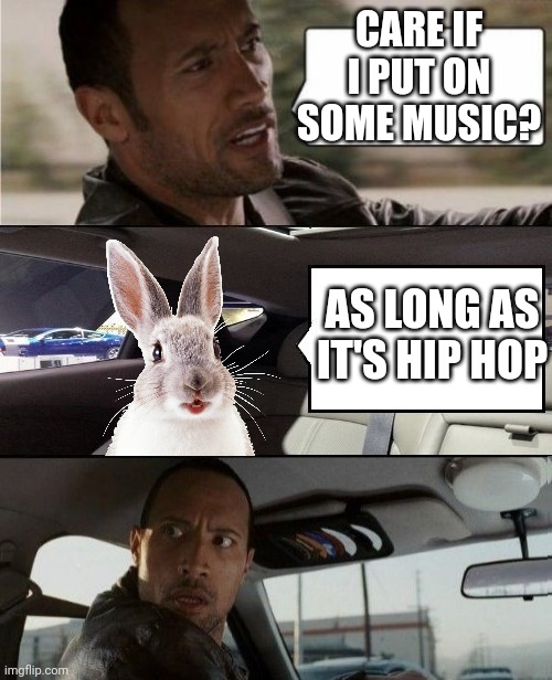 CARE IF I PUT ON SOME MUSIC? AS LONG AS IT'S HIP HOP | made w/ Imgflip meme maker