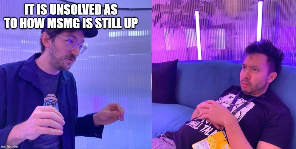 Well, actually its because of the Global mods | IT IS UNSOLVED AS TO HOW MSMG IS STILL UP | image tagged in buzzfeed unsolved | made w/ Imgflip meme maker