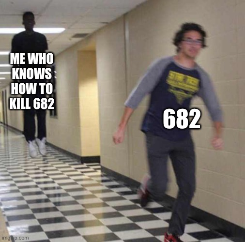 floating boy chasing running boy | ME WHO KNOWS HOW TO KILL 682 682 | image tagged in floating boy chasing running boy | made w/ Imgflip meme maker