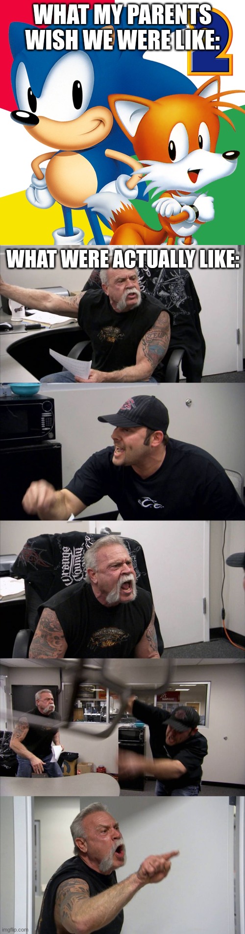 WHAT MY PARENTS WISH WE WERE LIKE:; WHAT WERE ACTUALLY LIKE: | image tagged in me and my bro,memes,american chopper argument | made w/ Imgflip meme maker