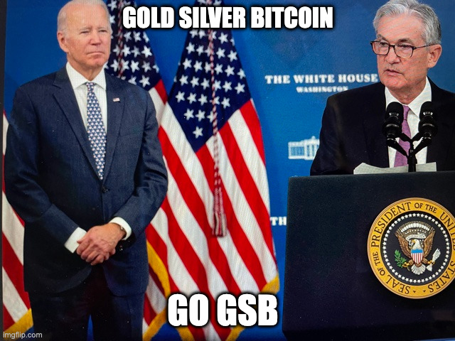 Go Gold Silver Bitcoin | GOLD SILVER BITCOIN; GO GSB | image tagged in bitcoin | made w/ Imgflip meme maker