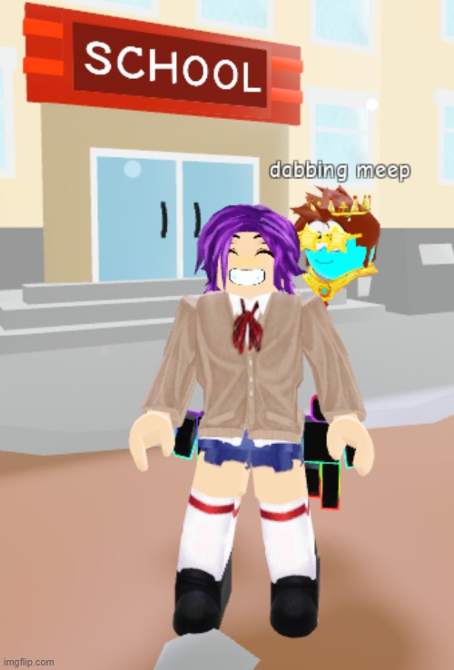 I made Yuri in Roblox Meepcity with a ponytail and big smile | image tagged in i,am,a,simp,for,yuri | made w/ Imgflip meme maker