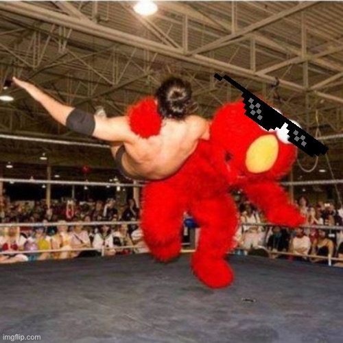Elmo wrestling | image tagged in elmo wrestling | made w/ Imgflip meme maker