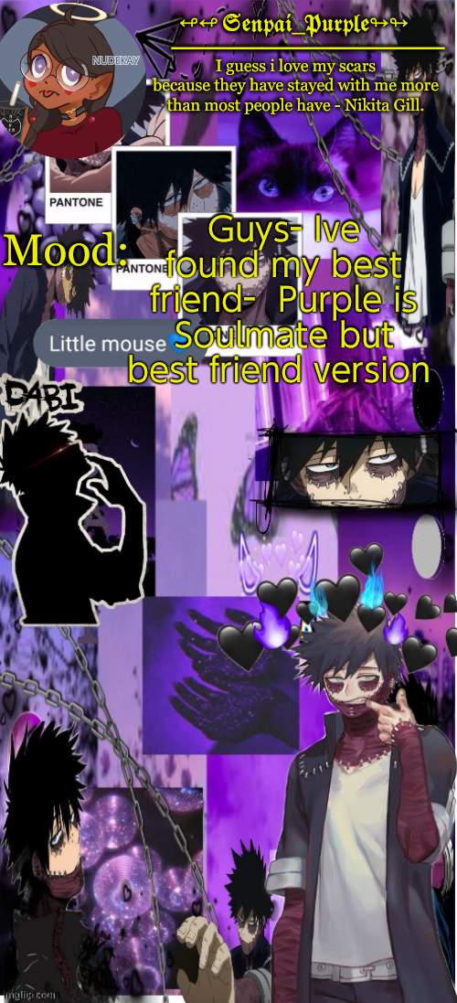 I just cant lmao | Guys- Ive found my best friend-  Purple is Soulmate but best friend version | image tagged in yes i made this a temp yet another anime boy temp uwu | made w/ Imgflip meme maker