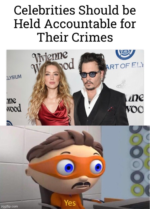 Yes they should be charged for their crimes | image tagged in protegent yes,crime,celebrity,news | made w/ Imgflip meme maker