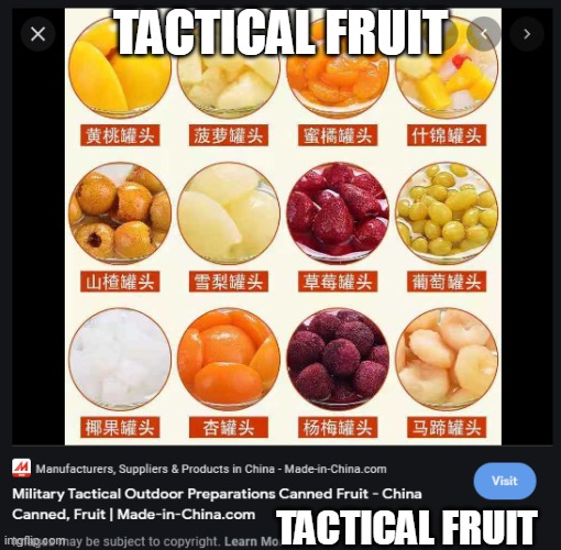 Tactical Fruit | TACTICAL FRUIT; TACTICAL FRUIT | made w/ Imgflip meme maker
