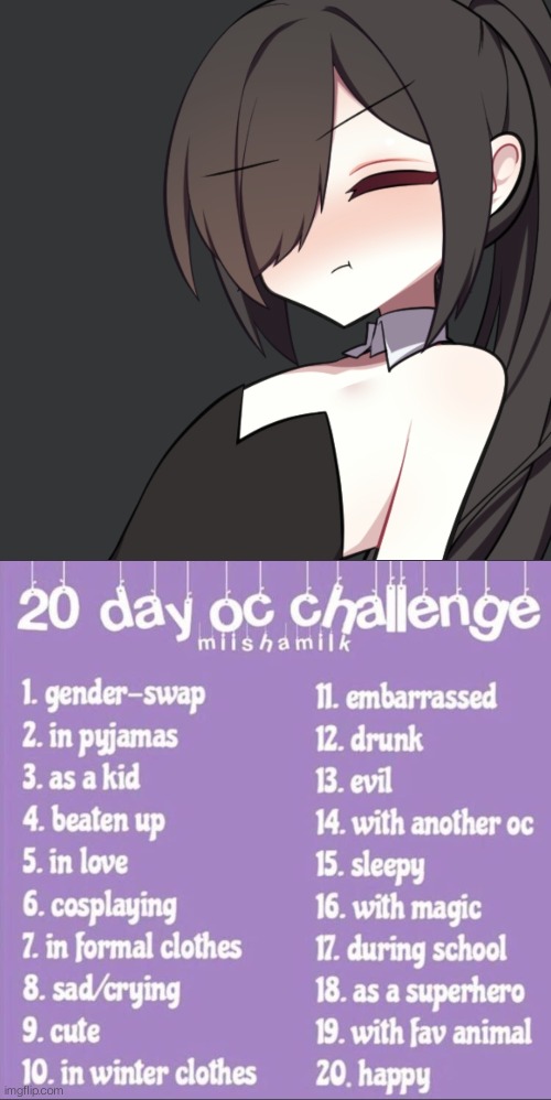 "Can I take this off now?" | image tagged in 20 day oc challenge,embarrassing | made w/ Imgflip meme maker