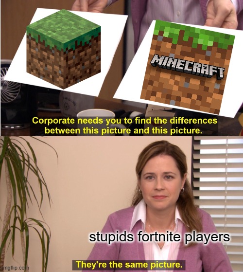 Can YOU tell the difference? |  stupids fortnite players | image tagged in memes,they're the same picture,stupid,fortnite,players,suck | made w/ Imgflip meme maker