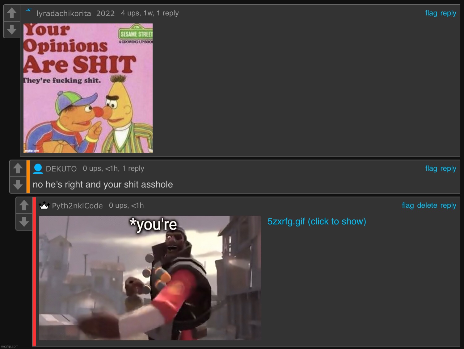 Posting random comment threads I’ve participated in: Episode 1 | made w/ Imgflip meme maker